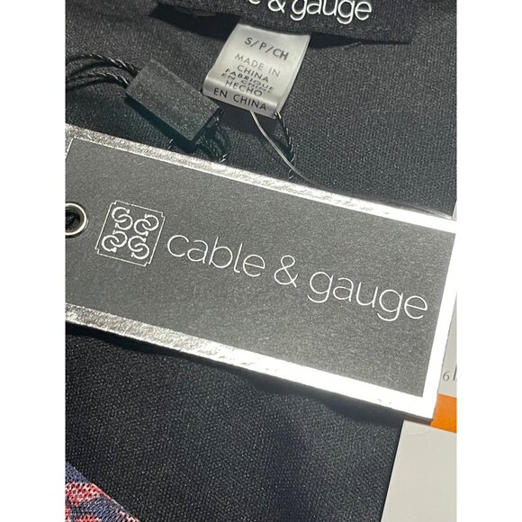 Sleeveless Black & Red Patterned Cowl Neck RuchedTop By Cable & Gauge Womens S - Picture 10 of 10